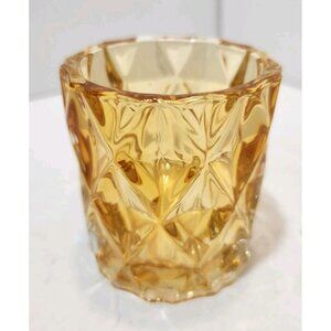 Yankee Candle Gold Fractal Glass Votive Candle Holder 3" Tall New